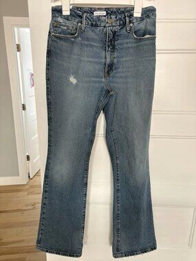 Good American Women's Good Classic Slim Bootcut Jeans Blue Sz 10/30